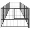 Dog Kennel Black 75.3 ftï¿½ï¿½ Steel