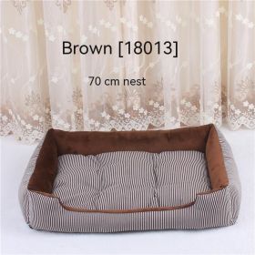 Kennel Pet Supplies Large Dog Bed (Option: Brown Stripes-60cm)