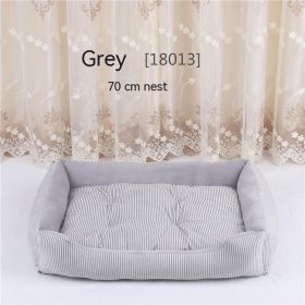 Kennel Pet Supplies Large Dog Bed (Option: Gray Stripes-90cm)