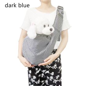 Crossbody Out Shoulder Pet Bag Foldable And Portable (Option: Dark Blue-Shoulder Strap Not Adjustable)