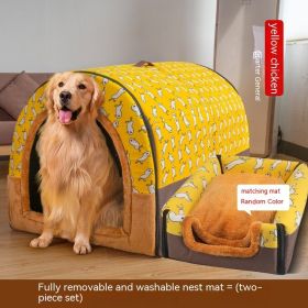 Large Dog House Type Pets Can Be Dismantled And Washed (Option: Yellow A-L)