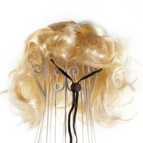 Pet Wig Afro Bangs Cat (Option: Gold Wave-Head Circumference)