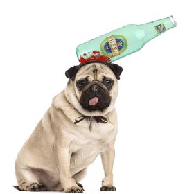 Dog Cat Headgear Dress Up Trick Props Dress Up (Option: Wine Bottle-M)