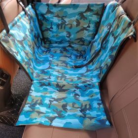 Rear Printed Double Layer Waterproof Pet Car Mat Pet Cat Dog Protection Pet Hanging Basket (Option: Blue Camouflage-60x50x35cm)