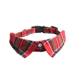 Pet Supplies Gentleman Dog Collar Bow Tie Detachable (Option: Christmas Red-S)