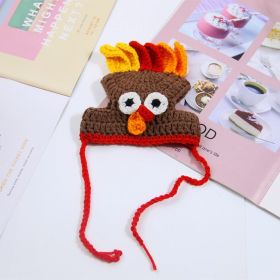 Halloween Cat Dog Knitted Pet Hat (Option: Coffee Turkey Hat-S)