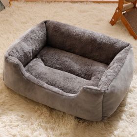 Warm Dog Doghouse Cathouse Cage Nest Large Dog Mat (Option: Light Gray Thick Warm-XS)