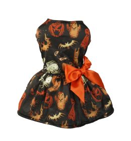 Halloween Small Dog Clothes Pet Dress Pumpkin Print Dress Chihuahua Yorkie Mesh Dress Pet Party Clothing Cat Dog Costume (Option: Black-M)