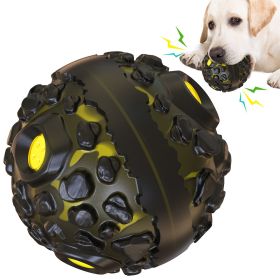 PawPartner Dog Ball Toy Squeaky Giggle Interactive Puppy Ball For Aggressive Chewers Indestructible Chew Toys For Small/Medium (Ships From: China, Color: Black Yellow)