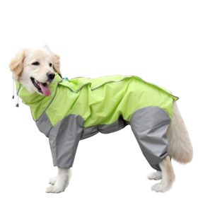 A Raincoat for all small and large dogs; Pet raincoat Medium large dog Golden hair Samo Alaska waterproof four foot raincoat Dog hooded raincoat (colour: blue, size: 20)