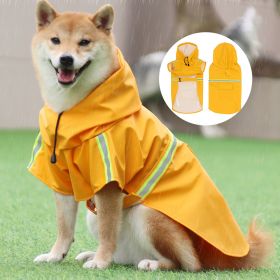 large and small dog raincoat cloak type reflective strip pet raincoat windproof rainproof dog hooded raincoat (colour: Pink, size: XL (5-9 kg))