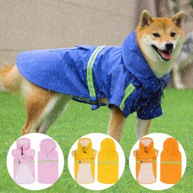 Pet raincoat for large and small dog; PU waterproof big dog raincoat; outdoor reflective dog raincoat (colour: Pink, size: 3XL)