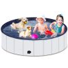 Foldable Dog Pool, Portable Hard Plastic Pet Pool for Dogs and Cats, Sturdy and Durable Pet Wading Pool for Indoor and Outdoor