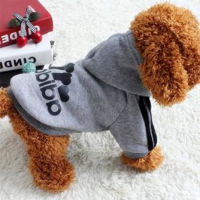 Two Legged Cotton Warm Dog Hoodie (Color: Grey, size: 3XL)