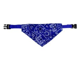 Pet's Saliva Towel Polyester Printed Small Dogcat Retractable Collar Triangular Binder (Option: Dark Blue-M)