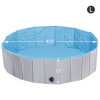 Foldable Pet Swimming Pool Wash Tub for Cats and Dogs, Gray Large, 47.2"