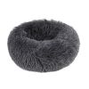 Small Large Pet Dog Puppy Cat Calming Bed Cozy Warm Plush Sleeping Mat Kennel, Round