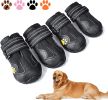 Dog Boots; Waterproof Dog Shoes; Dog Booties with Reflective Rugged Anti-Slip Sole and Skid-Proof; Outdoor Dog Shoes for Medium Dogs 4Pcs