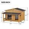 47.2 ' Large Wooden Dog House Outdoor;  Outdoor & Indoor Dog Crate;  Cabin Style;  With Porch;  2 Doors