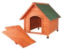 Cottage Weatherproof Small Wooden Outdoor Dog House with Elevated Floor, Brown