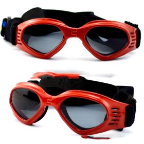 Goggles For Dogs Pet Sunglasses UV Protection UV400 Lens Multiple Colors (Color: Red)