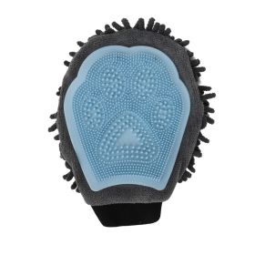 Pet Bathing Brush 2-in-1 Grooming Glove Elegant Dog Grooming Tool For Brushing, Massaging, And Drying Pet Grooming Kit For Dog Cat 2-Sided Bathing Bru (Color: Blue)