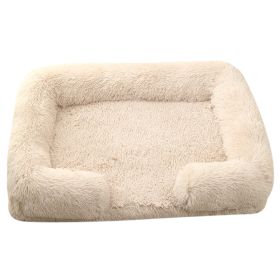 Plush Round Pet Bed Dog Bed Winter (Option: M27 Light Brown-XL Without Inner Sleeve)