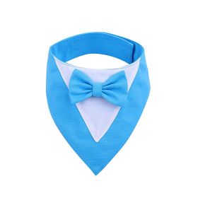 Pet's Saliva Towel Velcro Triangle (Option: Sky Blue-L)