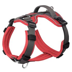 Breathable Reflective Explosion-proof Vest Dog Harness (Option: Red-M)