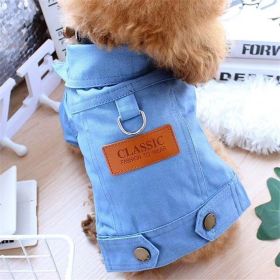 Dogcat Autumn Traction Denim Jacket (Option: Blue Traction Clothes-S)