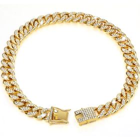 New Diamond Golden Dog Collar (Option: Gold-14inch 35cm)