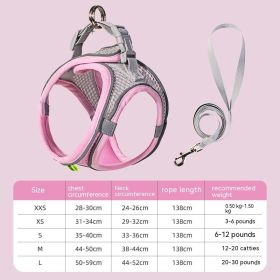 Hand Holding Rope Pet Dog Breast Strap Summer Breathable (Option: Pink-M)